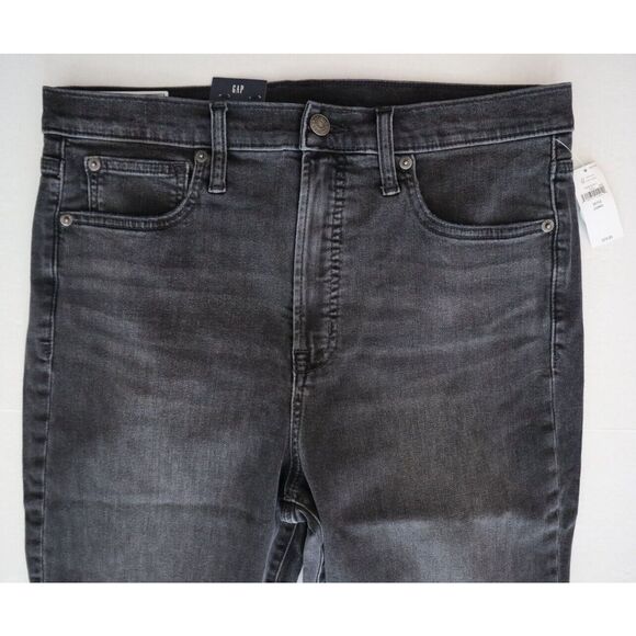 GAP Women's Sz 31/12 L Washed Black Sky High Rise True Skinny Denim Jeans - Picture 8 of 13